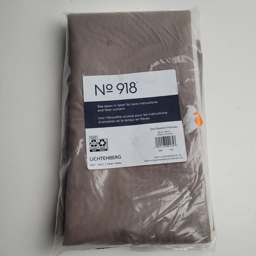 NEW No. 918 Emily Sheer Voile Rod Curtain Panel. 'Taupe' 59x84 #BT2